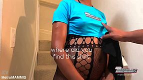Sexy Burglar Faces Deepthroat Inspection From Big Black Cock In Fishnets Roleplay With Wet Licking And Teasing