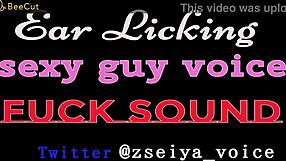 Asian Japanese Guy Licking Ears with Sexy Fuck Sounds in ASMR