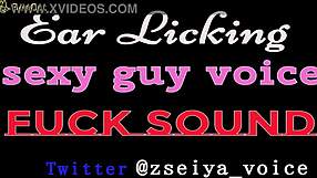 Asian Japanese Guy Licking Ears with Sexy Fuck Sounds in ASMR