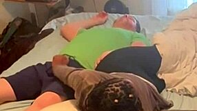 Homemade amateur ebony next door neighbor came to fuck in bedroom missionary style