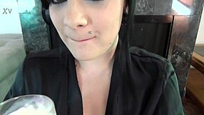 Hey, check out this goth babe with big natural tits in her casting interview, talking dirty in pov.