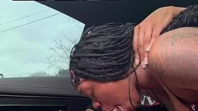 big ass ebony milf deepthroats big black cock for cum swallow in rough sex