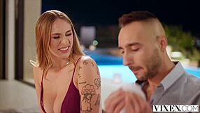 Oh man, this curvy beautiful blonde Angel Youngs 18+ gets her pussy stretched out by her friend's big dick