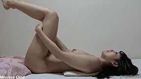 secret naked yoga workout contrasts cute japanese girl's natural boobs and skinny legs