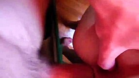 Curly european beauty gives deepthroat blowjob and gets fucked doggystyle outdoors in quick session