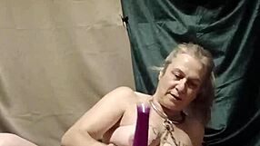 French Milf Slave in Bondage Handcuffs Spanks Herself with Dildo Toys in Homemade Humiliation Session