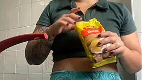 Do you like how I show off my swollen big pussy while flashing it in exhibitionist style?