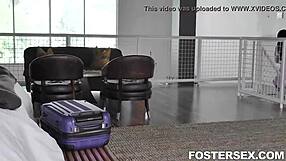 Foster teen Alex Coal with big tits punished hardcore in garage POV