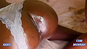 Horny couple bends over for tight anal assfucking in homemade close up. Huge hairy cunt takes cumshot doggystyle!