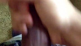 Detailed view of massive big black cock from Twitter user Carameldick in amateur solo masturbation. Monster size shines in close-up action.