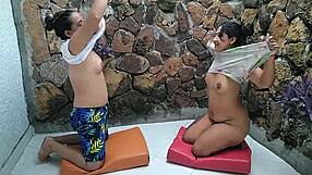 Amateur big ass Colombian gets horny from ass licking and massage, leading to homemade lesbian orgasm with blowjob.