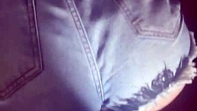 Quick Fuck Session While She's Bent Over in Tight Jeans and Gets Spanked Hard