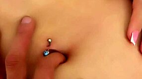 Intriguing finger play in this beautiful Latina navel