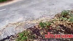 I love riding my boyfriend outdoors in this passionate desi fuck, feeling every tight moment with him