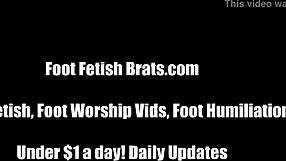 Bella and Jasmine Give Footjob with Licking and Sucking in Fetish Masturbation Scene