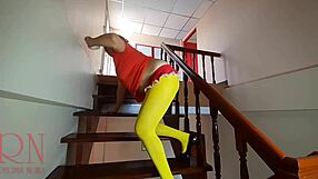 Velma searches for crime traces in bikini and pantyhose from vintage Scooby Doo