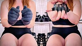 i've got this awesome collection of vintage fetish wear like latex gloves heels and leather stuff