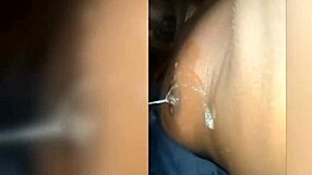 African teen 18+ worships huge bbc and gets tits covered in cum