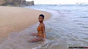 What happens when ebony couple sneaks tight wet pussy sex on beach vacation?