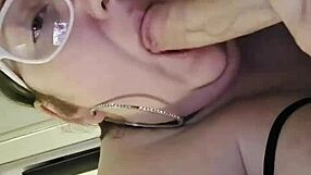 amateur milf wife deepthroats and milks hard cock for huge triple cumshot in mouth!