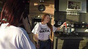 i feel so aroused during this sensual kitchen photoshoot turning into creampie sex with the assistant