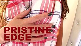 i'm pristine edge, sexy skinny petite girl taking huge cock deepthroat face fuck pov blowjob and cum swallow