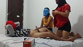 Imagine your girlfriend inviting her cute best friend for homemade blowjob lessons that turn surprisingly intense