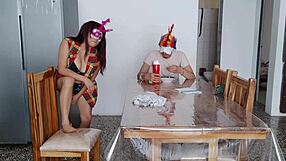 Hey, this adorable amateur Latina maid flashes her big natural tits to fulfill a dirty exhibitionist fetish in front of the man taking care of her at home 😏 her charming curves and brown eyes make it so sexy!