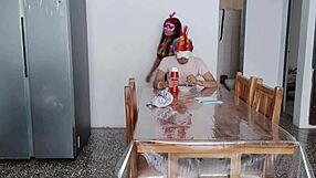 Hey, this adorable amateur Latina maid flashes her big natural tits to fulfill a dirty exhibitionist fetish in front of the man taking care of her at home 😏 her charming curves and brown eyes make it so sexy!