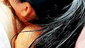 blonde amateur gives pov handjob and oral sucking while playing on bed before mom arrives