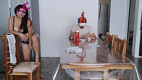 Hey, this adorable amateur Latina maid flashes her big natural tits to fulfill a dirty exhibitionist fetish in front of the man taking care of her at home 😏 her charming curves and brown eyes make it so sexy!