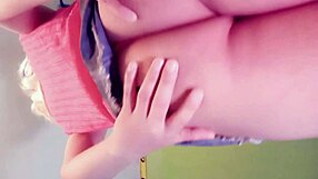 Why would this blonde tranny stuff her round ass with two bananas like a slut?