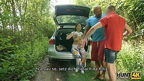 hey check out this curvy chick with juicy tits banging a stranger while her boyfriend watches in public