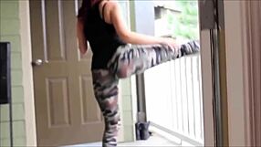 Oh man, check out this sexy redhead shaking her ass while dancing like crazy in that hot outfit