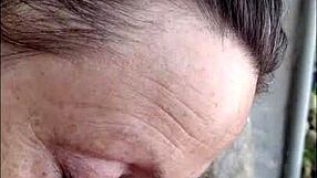 I enjoy the pov view as mature hotwife Candi Annie milks cock at nudist resort pool