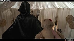 Squirting whore hands over control to that creepy guy with the voodoo doll for intense play