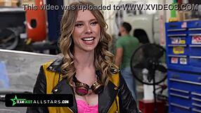 one dirty mechanic anya olsen deepthroats peter green monster cock in garage