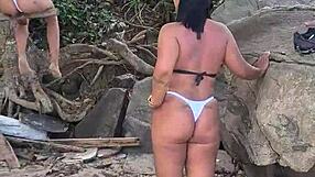 Hey, we're the peludinhas crew getting wild with bisexual swings on the beach