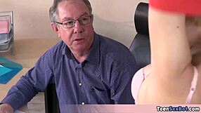 I see the old teacher getting special help from Rebecca for her grades today