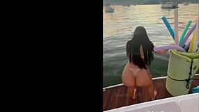 Wow, Check Out Renatinha Mello's Birthday with Hot Couple Moments and Tattoo Tits Action on the Boat in Angra dos Reis!