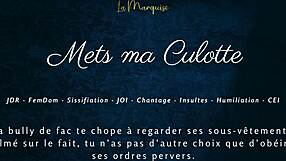 i feel so humiliated in this french femdom sissification with european joi and cei instructions