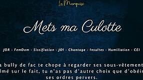 i feel so humiliated in this french femdom sissification with european joi and cei instructions