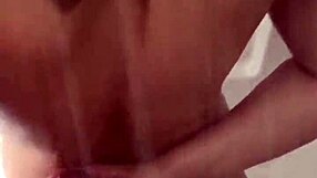 Cumming on Wife's Big Tits After Shower Blowjob