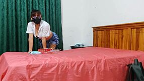 i skip classes at home playing with my new toy gently massaging myself feeling relaxed and carefree in my room