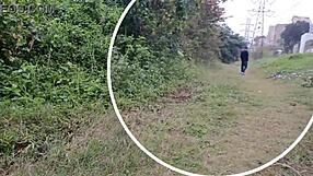 Hey check this out, this punk redhead slut is flashing her ass and pussy without panties in the public park, total exhibitionist vibe!