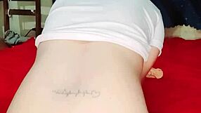 petite latina cutie thrusts huge interracial dildo deep into her tight vagina for orgasm