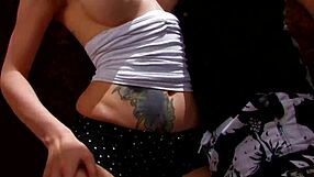 Sofia Valentine indulges in some solo play with lingerie and heels in a desert setting, fingering her shaved areas.