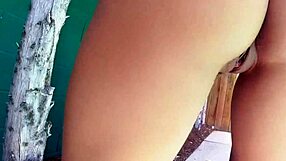 Hey, can you believe this sexy Honduras slut is taking that huge BBC deep outside in the pool?