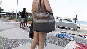 Blonde Latina Milf Flashes on Copacabana Beach as Guys Stare with Desire