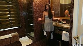 hey, that beautiful italian girl got caught stealing and ended up in anal and dp with her boss